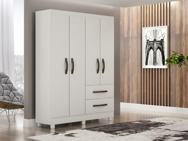 Guarda-Roupa Estrela 4 portas - Branco