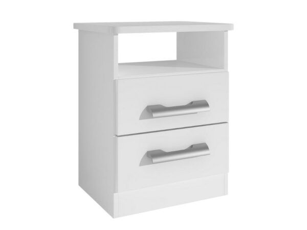 Mesa de cabeceira Firenze 2 gavetas – Branco