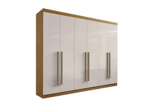 Guarda-Roupa Da Vinci Plus 6 portas e 6 gavetas – Cinamomo /Off White