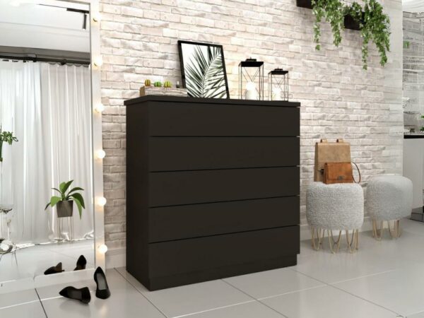 Cômoda Premium 5 Gavetas - Preto