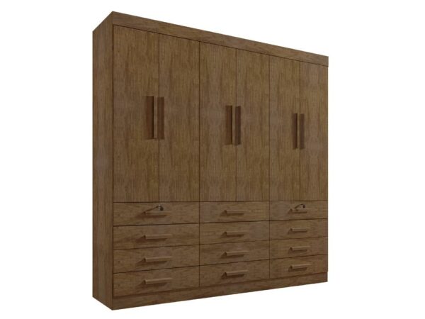Guarda-Roupa Mônaco 6 portas e 12 gavetas – Ipê