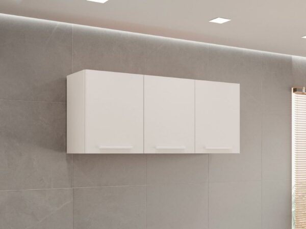 Armário de Cozinha Aéreo New Valência Triplo 1,20m - Branco