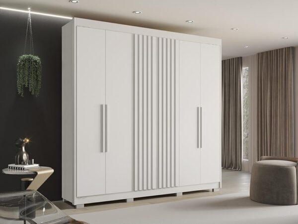 Guarda Roupa 6 Portas Casal e 6 Gavetas Branco Salleto Granada